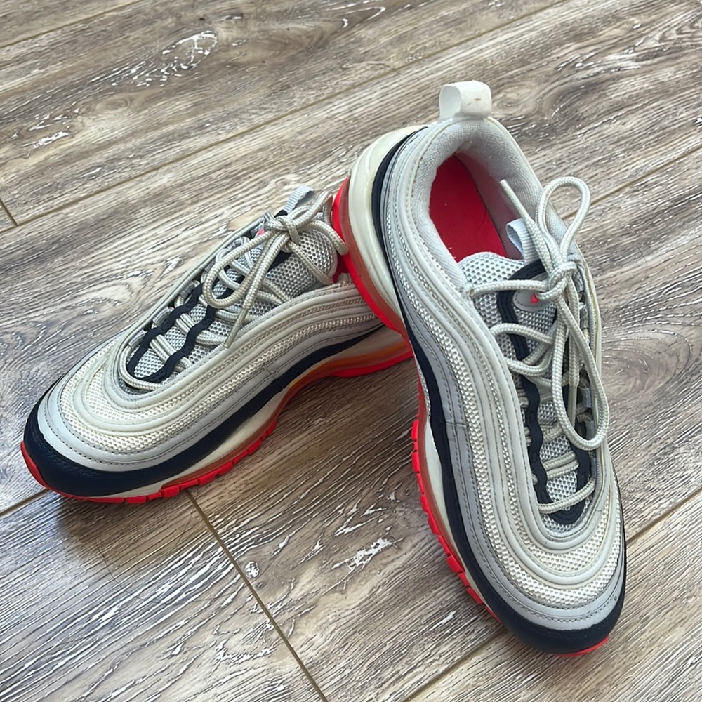 Nike Air Max 97 - Midnight Navy Racer Pink Laser Orange (W 6.5)